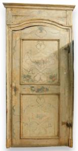 PTL474 - N. 2 portas lacadas, com moldura, época de 1700, medidas de vão L 100 x A 220 cm